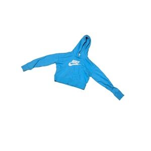 Nike Kids Girls Blue Cropped Hoodie Sweatshirt XL